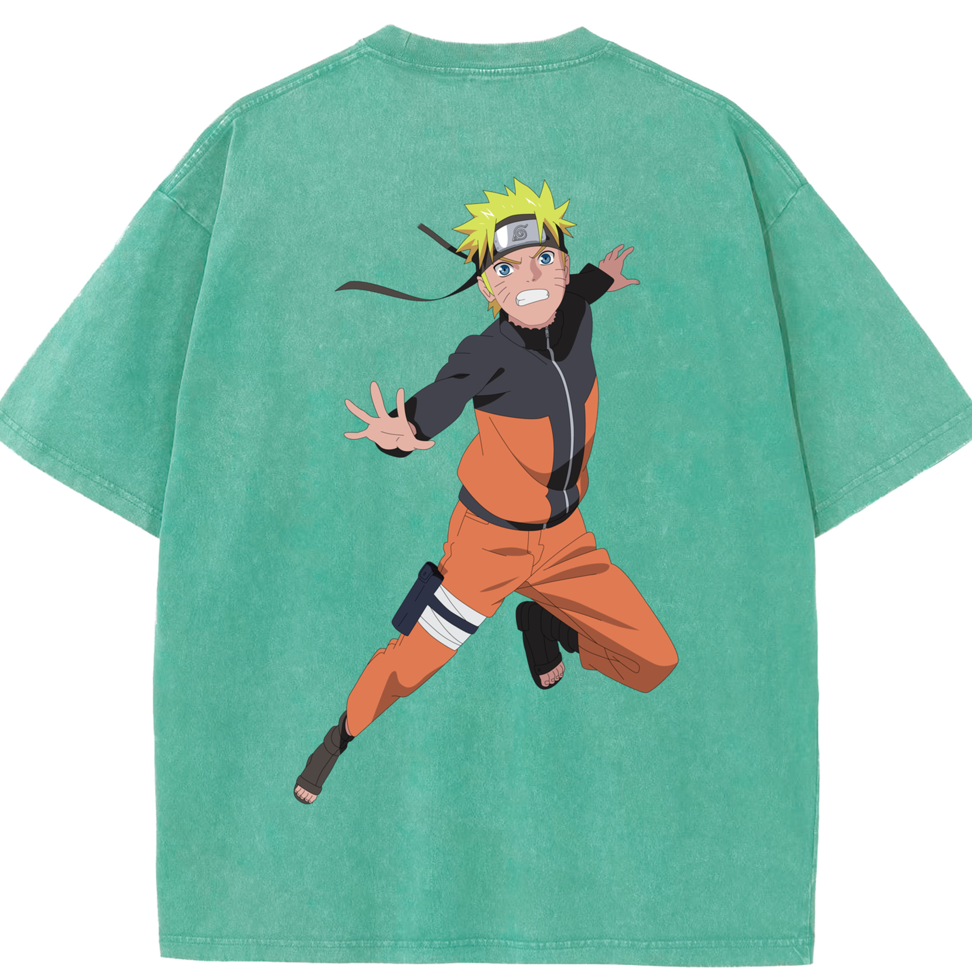（画像用） NARUTO -ナルト- うずまき ナルト Uzumaki Naruto 綿100% ヴィンテージ風 半袖Tシャツ（背面プリント）
